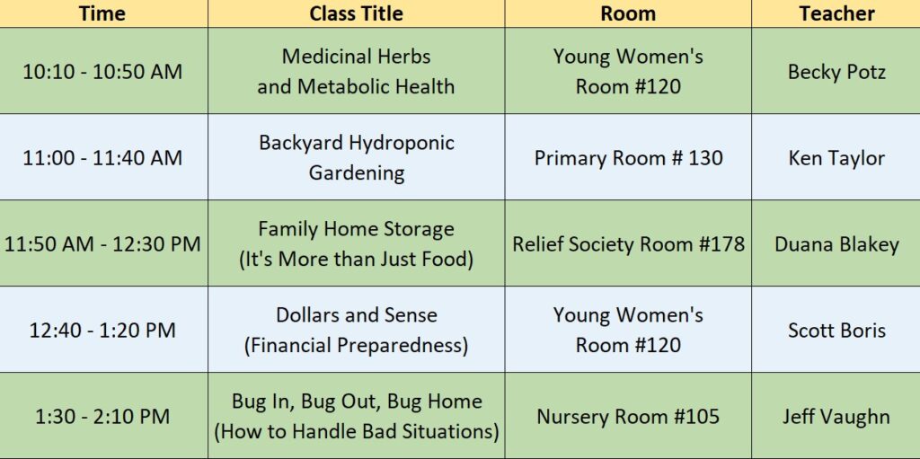 2024 Preparedness Fair Schedule